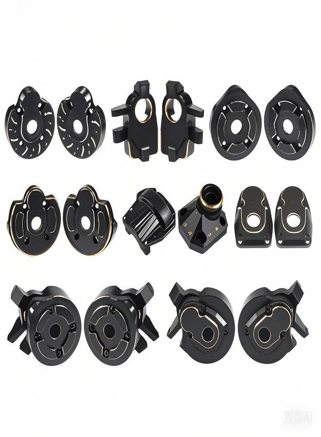 RCJUMPANT Black Brass Weight Steering Knuckles & Portal Cover Set for Axial Capra SCX10 III AR45P SuperShafty CP44 Vanquish F9 Axle (Portal Weight Set 2) - Image 4